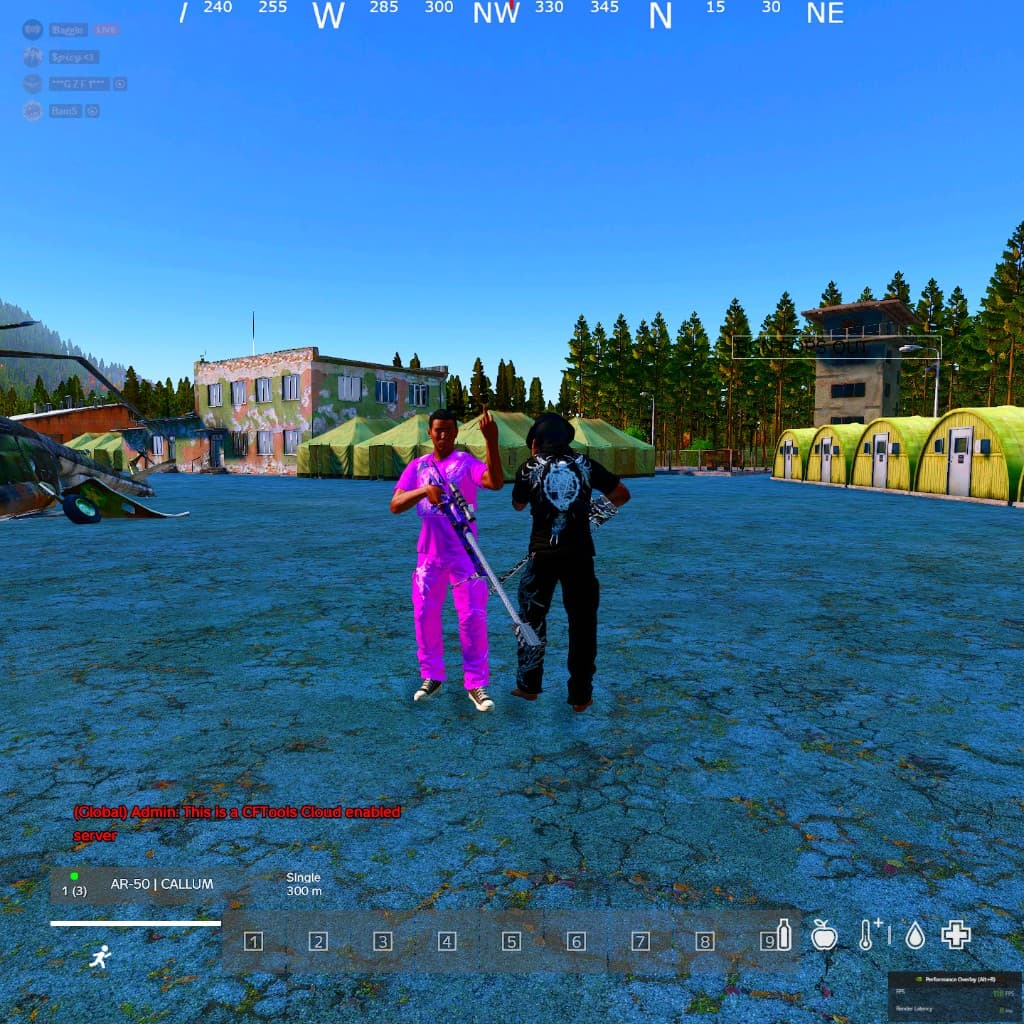Crashout players on the airfield